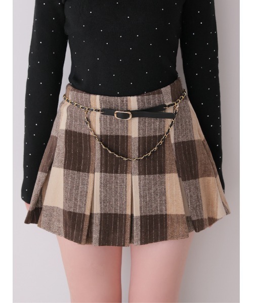 M me eme(エムミーエメ)の「Autumn check pleats mini skirt(eme11174)(スカート・レディース・ブラウン・FL/XS/FREE)」の15枚目の写真