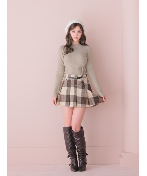 M me eme(エムミーエメ)の「Autumn check pleats mini skirt(eme11174)(スカート・レディース・ブラウン・FL/XS/FREE)」の13枚目の写真