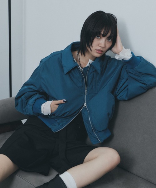 PAGEBOY(ページボーイ)の「エリツキショートMA-1(MA-1・レディース・ブラック/ターコイズブルー・FREE)」の2枚目の写真