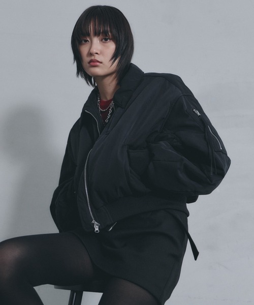 PAGEBOY(ページボーイ)の「エリツキショートMA-1(MA-1・レディース・ブラック/ターコイズブルー・FREE)」の1枚目の写真