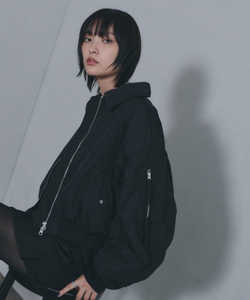 PAGEBOY(ページボーイ)の「エリツキショートMA-1(MA-1・レディース・ブラック/ターコイズブルー・FREE)」の9枚目の写真