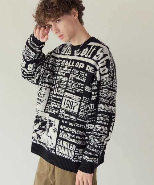 PBLIM(ページボーイリム)の「《UNISEX》ニュースペーパーニット(ニット/セーター・レディース・オフホワイト/ブラック・FREE)」の21枚目の写真
