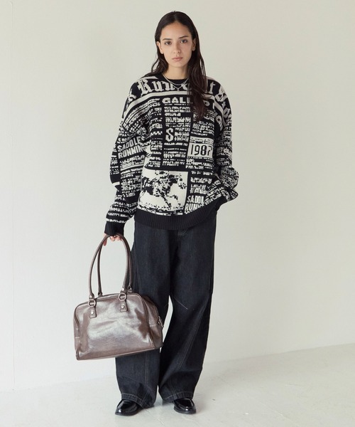 PBLIM(ページボーイリム)の「《UNISEX》ニュースペーパーニット(ニット/セーター・レディース・オフホワイト/ブラック・FREE)」の15枚目の写真