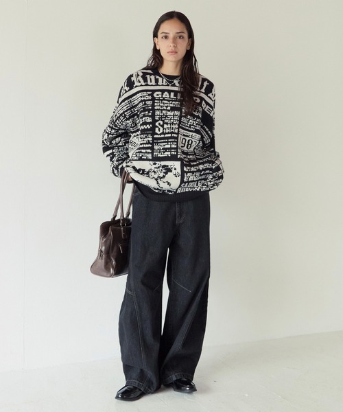 PBLIM(ページボーイリム)の「《UNISEX》ニュースペーパーニット(ニット/セーター・レディース・オフホワイト/ブラック・FREE)」の16枚目の写真