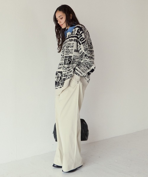 PBLIM(ページボーイリム)の「《UNISEX》ニュースペーパーニット(ニット/セーター・レディース・オフホワイト/ブラック・FREE)」の10枚目の写真