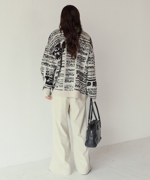 PBLIM(ページボーイリム)の「《UNISEX》ニュースペーパーニット(ニット/セーター・レディース・オフホワイト/ブラック・FREE)」の11枚目の写真