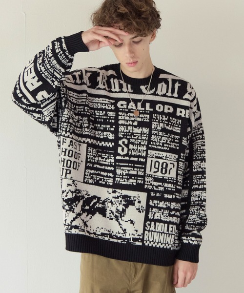 PBLIM(ページボーイリム)の「《UNISEX》ニュースペーパーニット(ニット/セーター・レディース・オフホワイト/ブラック・FREE)」の19枚目の写真