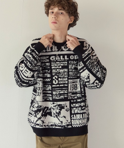 PBLIM(ページボーイリム)の「《UNISEX》ニュースペーパーニット(ニット/セーター・レディース・オフホワイト/ブラック・FREE)」の22枚目の写真