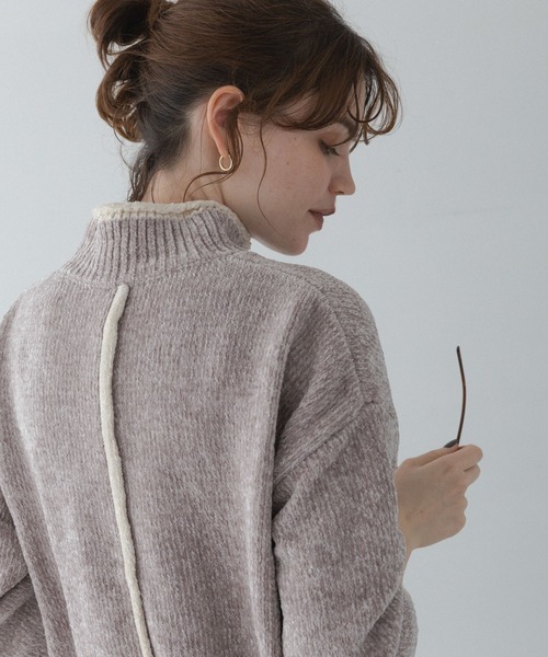 URBAN RESEARCH Sonny Label(アーバンリサーチサニーレーベル)の「モールヤーンハイネックニットプルオーバー(ニット/セーター・レディース・グレー/マスタード/ネイビー・FREE)」の1枚目の写真