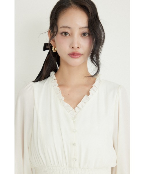 rienda(リエンダ)の「ドットフラワーウエストシャーリングワンピース 秋服(ワンピース・レディース・ホワイト/レッド系その他/ブラック系その他・SMALL/MEDIUM)」の13枚目の写真