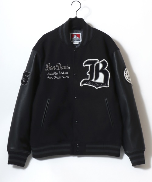 BEN DAVIS(ベンデイビス)の「BEN DAVIS/ベンデイビス BD STADIUM JACKET/オーバーサイズ フェイクメルトン フェイクレザースリーブ ワッペン刺繍 スタジアムジャケット/スタジャン/中綿ジャケット/レディース メンズ(スタジャン・メンズ・ブラック×ホワイト/ブラック×ブラック・M/XL/L)」の18枚目の写真