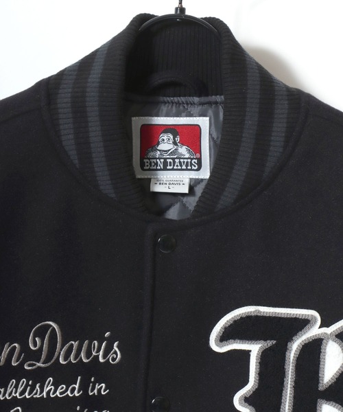 BEN DAVIS(ベンデイビス)の「BEN DAVIS/ベンデイビス BD STADIUM JACKET/オーバーサイズ フェイクメルトン フェイクレザースリーブ ワッペン刺繍 スタジアムジャケット/スタジャン/中綿ジャケット/レディース メンズ(スタジャン・メンズ・ブラック×ホワイト/ブラック×ブラック・M/XL/L)」の20枚目の写真