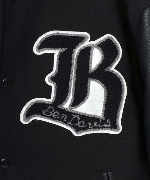 BEN DAVIS(ベンデイビス)の「BEN DAVIS/ベンデイビス BD STADIUM JACKET/オーバーサイズ フェイクメルトン フェイクレザースリーブ ワッペン刺繍 スタジアムジャケット/スタジャン/中綿ジャケット/レディース メンズ(スタジャン・メンズ・ブラック×ホワイト/ブラック×ブラック・M/XL/L)」の21枚目の写真