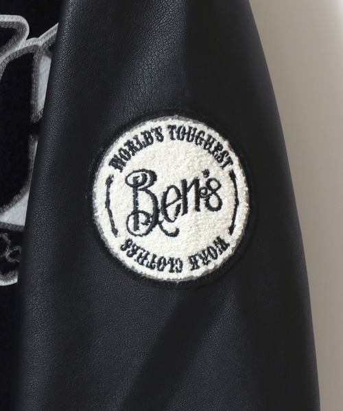 BEN DAVIS(ベンデイビス)の「BEN DAVIS/ベンデイビス BD STADIUM JACKET/オーバーサイズ フェイクメルトン フェイクレザースリーブ ワッペン刺繍 スタジアムジャケット/スタジャン/中綿ジャケット/レディース メンズ(スタジャン・メンズ・ブラック×ホワイト/ブラック×ブラック・M/XL/L)」の14枚目の写真