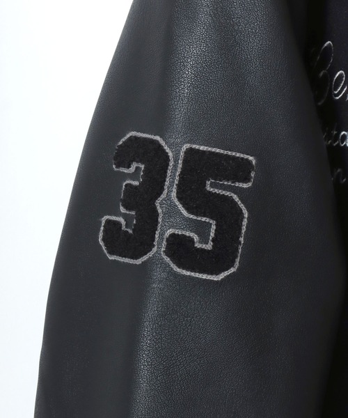 BEN DAVIS(ベンデイビス)の「BEN DAVIS/ベンデイビス BD STADIUM JACKET/オーバーサイズ フェイクメルトン フェイクレザースリーブ ワッペン刺繍 スタジアムジャケット/スタジャン/中綿ジャケット/レディース メンズ(スタジャン・メンズ・ブラック×ホワイト/ブラック×ブラック・M/XL/L)」の15枚目の写真