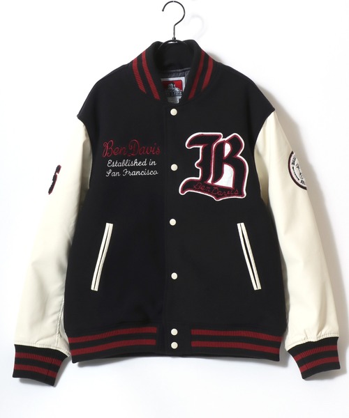 BEN DAVIS(ベンデイビス)の「BEN DAVIS/ベンデイビス BD STADIUM JACKET/オーバーサイズ フェイクメルトン フェイクレザースリーブ ワッペン刺繍 スタジアムジャケット/スタジャン/中綿ジャケット/レディース メンズ(スタジャン・メンズ・ブラック×ホワイト/ブラック×ブラック・M/XL/L)」の16枚目の写真