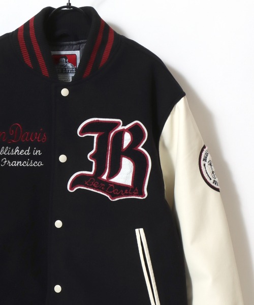 BEN DAVIS(ベンデイビス)の「BEN DAVIS/ベンデイビス BD STADIUM JACKET/オーバーサイズ フェイクメルトン フェイクレザースリーブ ワッペン刺繍 スタジアムジャケット/スタジャン/中綿ジャケット/レディース メンズ(スタジャン・メンズ・ブラック×ホワイト/ブラック×ブラック・M/XL/L)」の22枚目の写真
