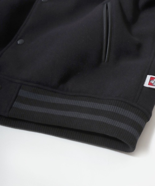BEN DAVIS(ベンデイビス)の「BEN DAVIS/ベンデイビス BD STADIUM JACKET/オーバーサイズ フェイクメルトン フェイクレザースリーブ ワッペン刺繍 スタジアムジャケット/スタジャン/中綿ジャケット/レディース メンズ(スタジャン・メンズ・ブラック×ホワイト/ブラック×ブラック・M/XL/L)」の5枚目の写真