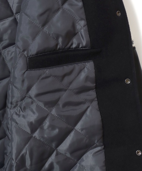 BEN DAVIS(ベンデイビス)の「BEN DAVIS/ベンデイビス BD STADIUM JACKET/オーバーサイズ フェイクメルトン フェイクレザースリーブ ワッペン刺繍 スタジアムジャケット/スタジャン/中綿ジャケット/レディース メンズ(スタジャン・メンズ・ブラック×ホワイト/ブラック×ブラック・M/XL/L)」の9枚目の写真