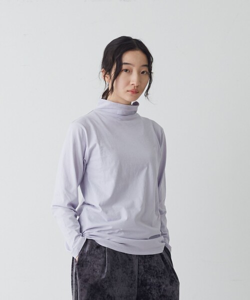 conges payes ADIEU TRISTESSE(コンジェ ペイエ アデュートリステス)の「ハイネックカットソーブラウス(Tシャツ/カットソー・レディース・パープル/ホワイト系その他/ピンク/ラベンダー・FREE)」の9枚目の写真