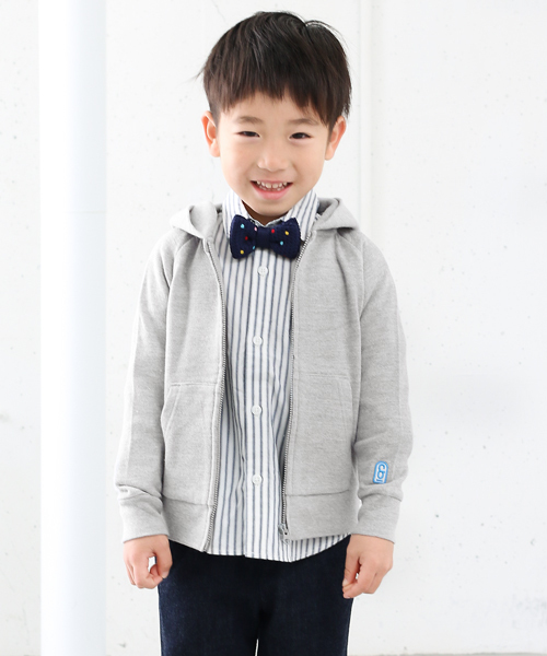 URBAN RESEARCH DOORS（アーバンリサーチドアーズ）の「FORK＆SPOON ZIPパーカー（Tシャツ/カットソー・キッズ・グレー/アイボリー・90/105/135/120）」の2枚目の写真