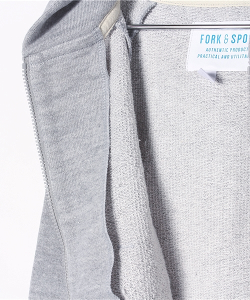URBAN RESEARCH DOORS（アーバンリサーチドアーズ）の「FORK＆SPOON ZIPパーカー（Tシャツ/カットソー・キッズ・グレー/アイボリー・90/105/135/120）」の4枚目の写真