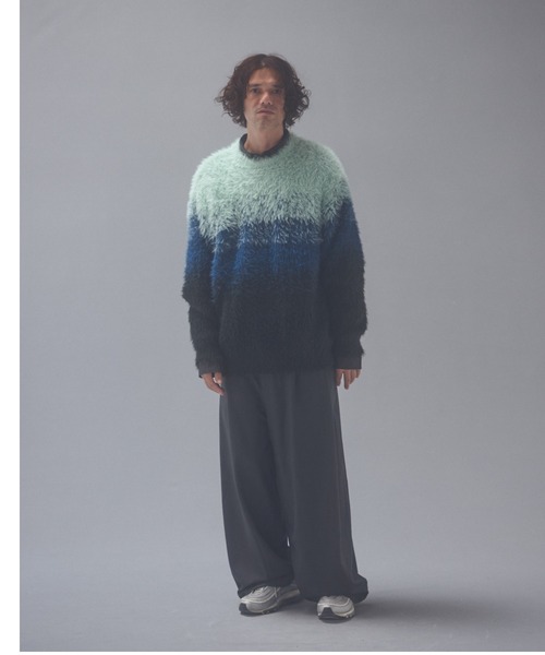 ADAM PATEK(アダムパテック)の「ADAMPATEK/woolblend still tuck wide pt/ワイドパンツ(スラックス・メンズ・グレー/ブラック・1/2)」の2枚目の写真