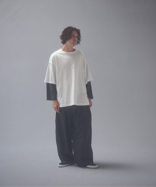ADAM PATEK(アダムパテック)の「ADAMPATEK/woolblend still tuck wide pt/ワイドパンツ(スラックス・メンズ・グレー/ブラック・1/2)」の7枚目の写真