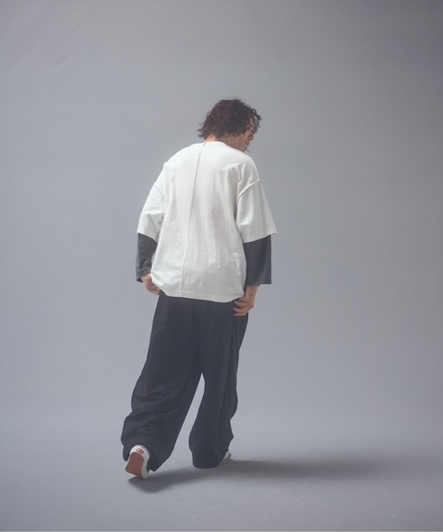 ADAM PATEK(アダムパテック)の「ADAMPATEK/woolblend still tuck wide pt/ワイドパンツ(スラックス・メンズ・グレー/ブラック・1/2)」の8枚目の写真