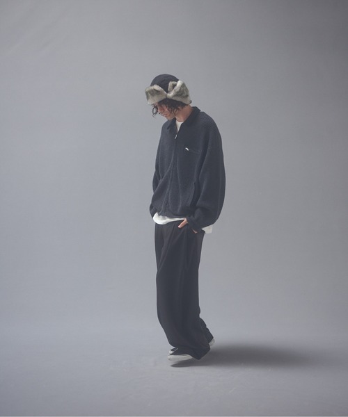 ADAM PATEK(アダムパテック)の「ADAMPATEK/woolblend still tuck wide pt/ワイドパンツ(スラックス・メンズ・グレー/ブラック・1/2)」の10枚目の写真