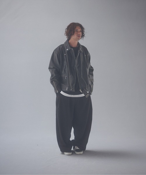 ADAM PATEK(アダムパテック)の「ADAMPATEK/woolblend still tuck wide pt/ワイドパンツ(スラックス・メンズ・グレー/ブラック・1/2)」の12枚目の写真