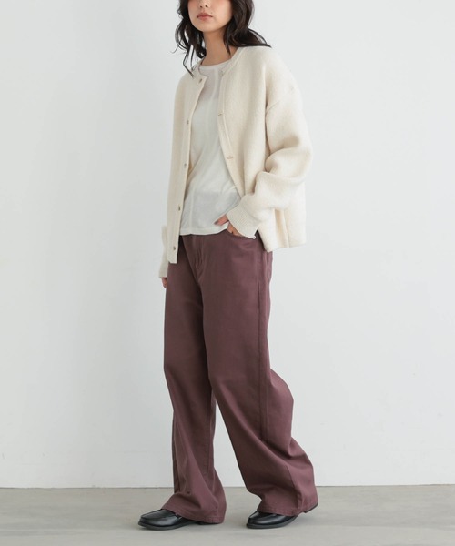 for/c(フォーシー)の「ブークレダブルフェイスリングボタンカーディガン【サスティナブル】(カーディガン/ボレロ・レディース・ブラック/アイボリー・L/M)」の15枚目の写真