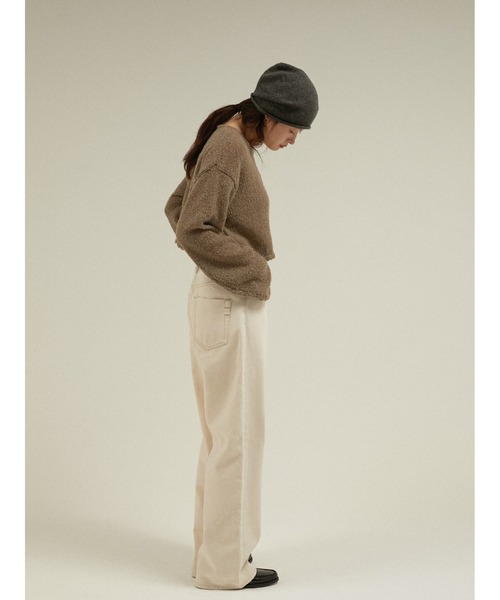 LA PEAU DE GEM(ラポドゥジェム)の「ブークレニットプルオーバー / 【 LA PEAU DE GEM 】 boucle knit pullover(ニット/セーター・レディース・ブラック/グレイッシュベージュ・FREE)」の7枚目の写真