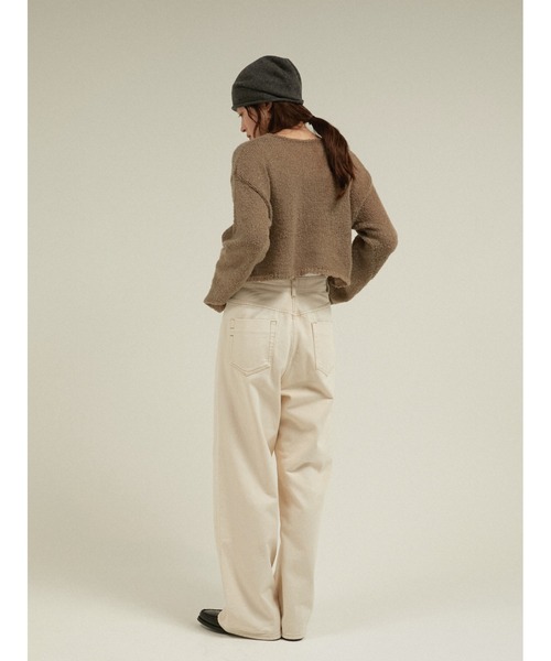 LA PEAU DE GEM(ラポドゥジェム)の「ブークレニットプルオーバー / 【 LA PEAU DE GEM 】 boucle knit pullover(ニット/セーター・レディース・ブラック/グレイッシュベージュ・FREE)」の8枚目の写真