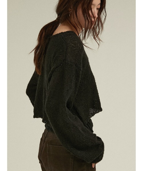 LA PEAU DE GEM(ラポドゥジェム)の「ブークレニットプルオーバー / 【 LA PEAU DE GEM 】 boucle knit pullover(ニット/セーター・レディース・ブラック/グレイッシュベージュ・FREE)」の11枚目の写真