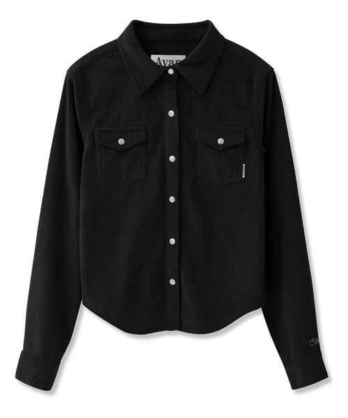 AVANDRESS(アバンドレス )の「ハーベスト コーデュロイ スリムフィット シャツ_3COL(シャツ/ブラウス・レディース・ブラック/ダークブラウン/クリーム・SMALL/MEDIUM)」の1枚目の写真