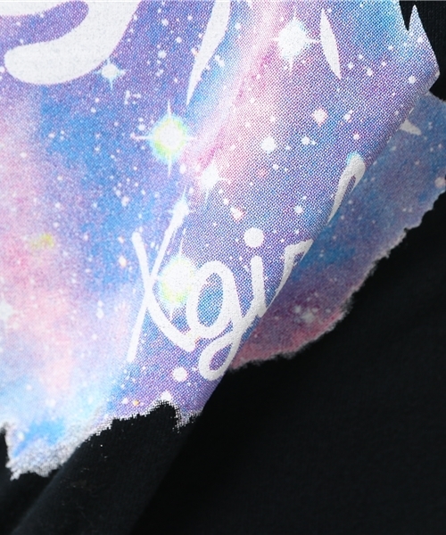 X-girl（エックスガール）の「FACE S/S TEE /Tシャツ/TEE/宇宙柄/フェイス/グラフィック/夏/半袖/ロゴ（Tシャツ/カットソー・レディース・ホワイト/ブラック/イエロー・1/2）」の11枚目の写真