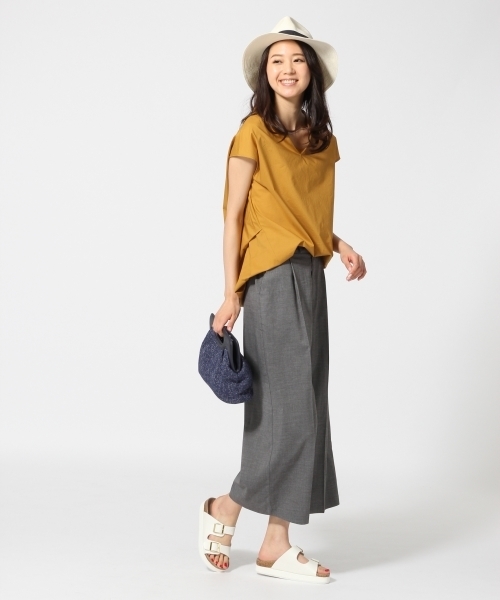 GLOBAL WORK（グローバルワーク）の「【接触冷感】ＴＲワイドパンツ/722398（その他パンツ・レディース・グレー/ブラウン/ブラック/ネイビー・SMALL/MEDIUM/LARGE）」の12枚目の写真