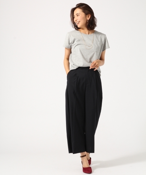 GLOBAL WORK（グローバルワーク）の「【接触冷感】ＴＲワイドパンツ/722398（その他パンツ・レディース・グレー/ブラウン/ブラック/ネイビー・SMALL/MEDIUM/LARGE）」の5枚目の写真