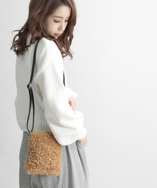 WEGO（ウィゴー）の「WEGO/クルクルファーミニショルダーバッグ（ショルダーバッグ・レディース・ベージュ/ピンク/オフホワイト/グレー/サックスブルー/ピンク系その他/ブラック/ブラウン系その他・FREE）」の9枚目の写真