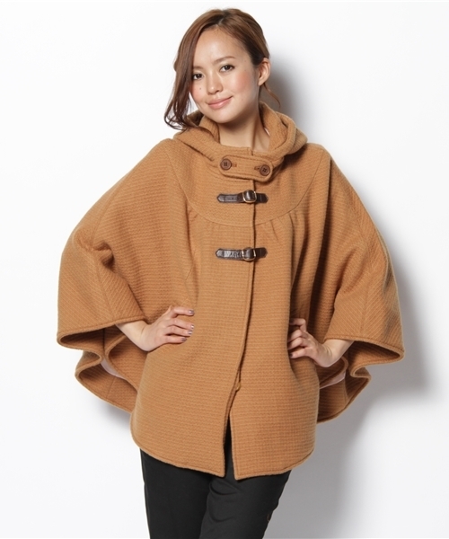 MILKFED.(ミルクフェド)の「GROSGRAIN PONCHO(ポンチョ・レディース・ベージュ/ネイビー・ONE SIZE)」の1枚目の写真