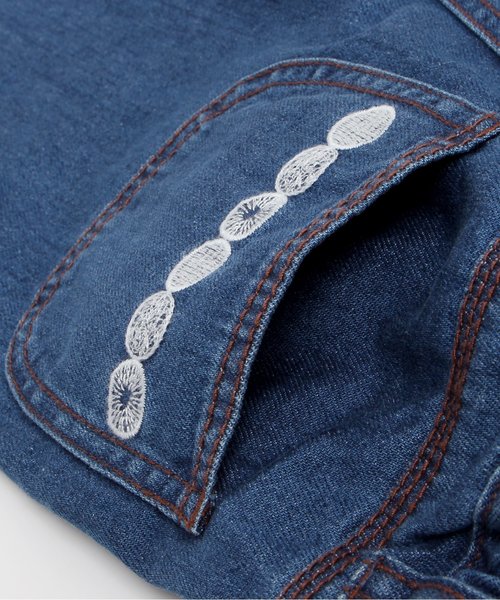 apres les cours(アプレレクール)の「ハイウエストポケット刺繍パンツ 9分丈(その他パンツ・キッズ・ブルー/ネイビー・140/110/130/80/90/100/120)」の8枚目の写真