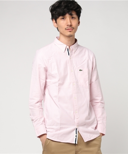 Lacoste L Ve ラコステライブ の ボタンダウンオックスフォードシャツ 長袖 シャツ ブラウス Wear