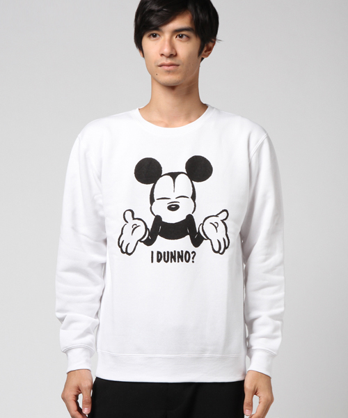 Disney（ディズニー）の「【DISNEY】MICKEY裏起毛トレーナー（スウェット・メンズ・ホワイト/グレー/ネイビー/ホワイト系その他/グレー系その他/レッド・MEDIUM/LARGE/X-LARGE）」の2枚目の写真