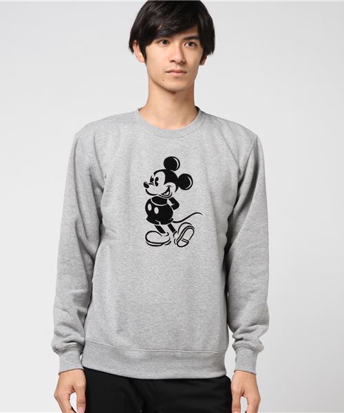 Disney（ディズニー）の「【DISNEY】MICKEY裏起毛トレーナー（スウェット・メンズ・ホワイト/グレー/ネイビー/ホワイト系その他/グレー系その他/レッド・MEDIUM/LARGE/X-LARGE）」の3枚目の写真