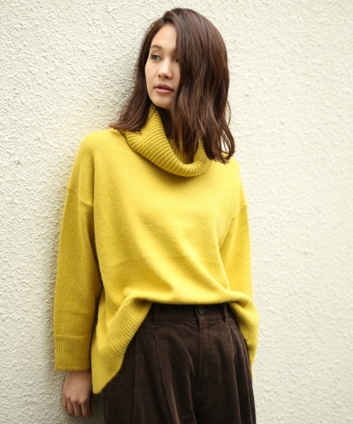 GLOBAL WORK(グローバルワーク)の「5ゲージタートルドルマンBIGプルオーバー/776968(ニット/セーター・レディース・ライトグリーン/イエロー/グレー/ピンク系その他/ホワイト/ブラック・LARGE/MEDIUM/SMALL)」の5枚目の写真