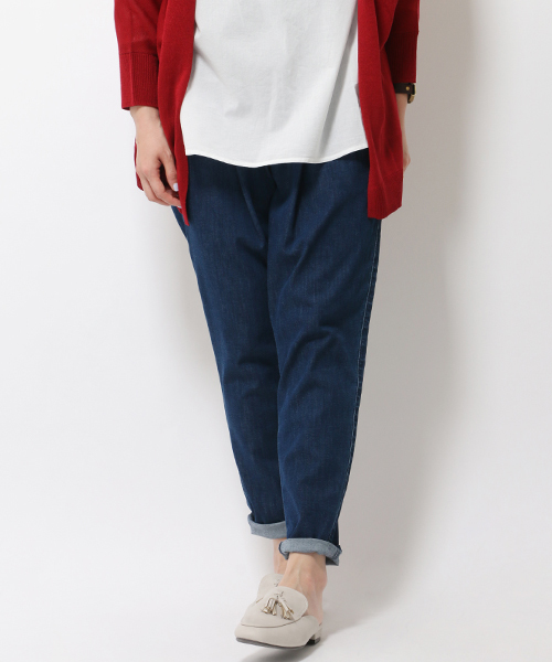 LBC（エルビーシー）の「サラヒヤジップレスパンツ               （デニムパンツ・レディース・ブルー/ネイビー・M/L）」の2枚目の写真