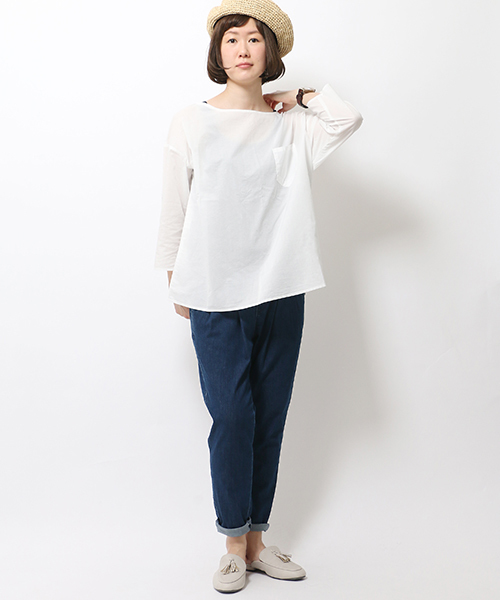 LBC（エルビーシー）の「サラヒヤジップレスパンツ               （デニムパンツ・レディース・ブルー/ネイビー・M/L）」の6枚目の写真