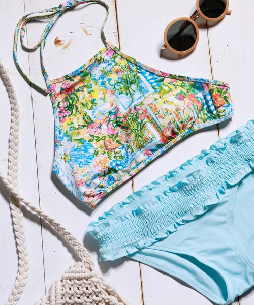 SUNBABIES(サンベイビーズ)の「アメリカンスリーブ・ビキニブラトップ/SUNBABIES(水着・レディース・ホワイト/ホワイト系その他/ブラック/その他・MEDIUM/SMALL)」の5枚目の写真