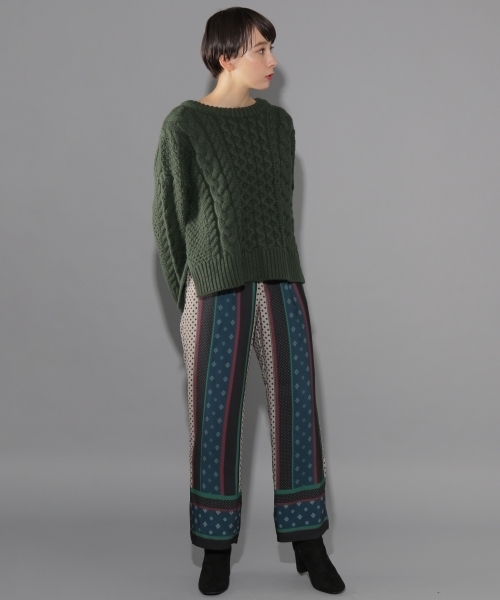 PAGEBOY（ページボーイ）の「プレミアムケーブルニット（ニット/セーター・レディース・ホワイト/ベージュ/パープル/グリーン/ブラック/ピンク/ライトベージュ・FREE）」の15枚目の写真